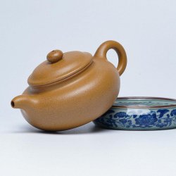 Golden-Duanni Fanggu Yixing Teapot | Shimmering & Timeless | DXY ZISHA