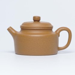 Golden-Duanni Dezhong Yixing Teapot | Statuesque & Gold | DXY ZISHA